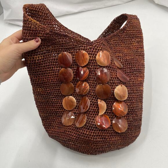 Helen Kaminski raffia Shell brown shoulder bag - Picture 2 of 4